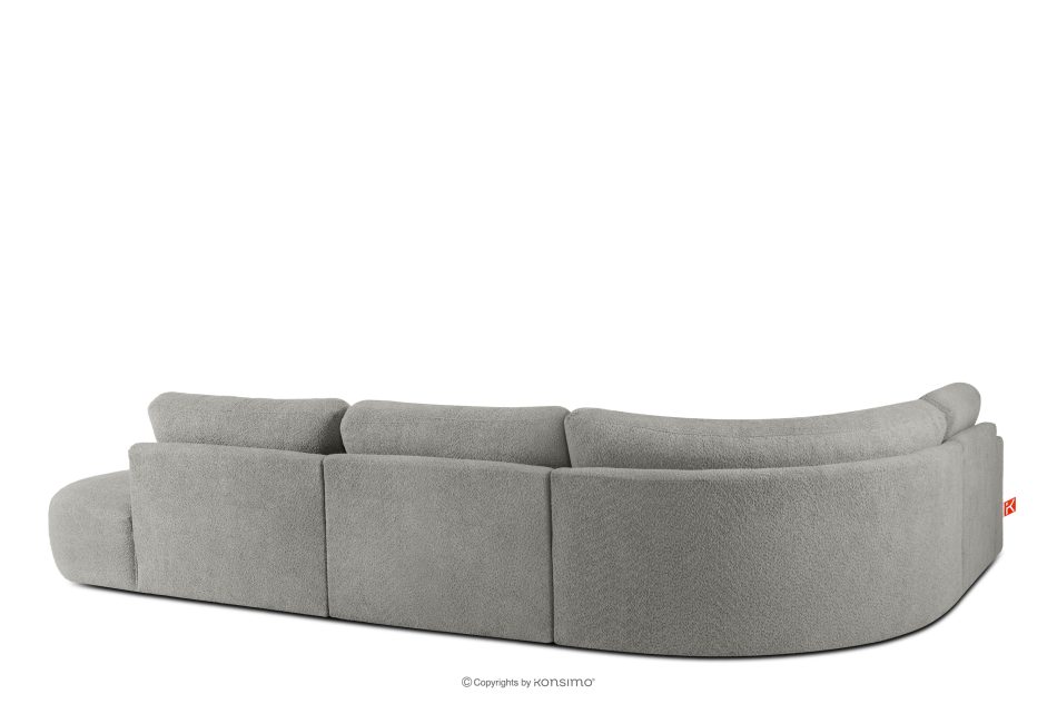 ZUCCO Modulares Ecksofa in organischer Form Bouclé-Stoff rechts dunkelgrau dunkelgrau - Foto 3
