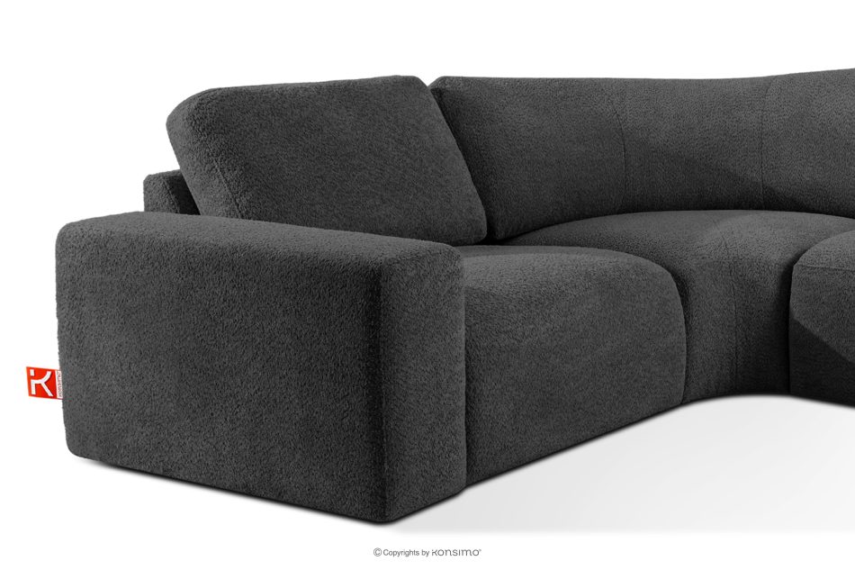 ZUCCO Modulares Ecksofa in organischer Form Bouclé-Stoff rechts graphit graphit - Foto 5