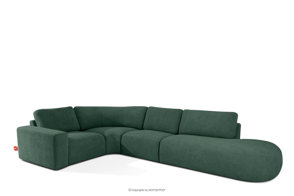 ZUCCO Modulares Ecksofa in organischer Form Bouclé-Stoff rechts grün grün - Foto 2