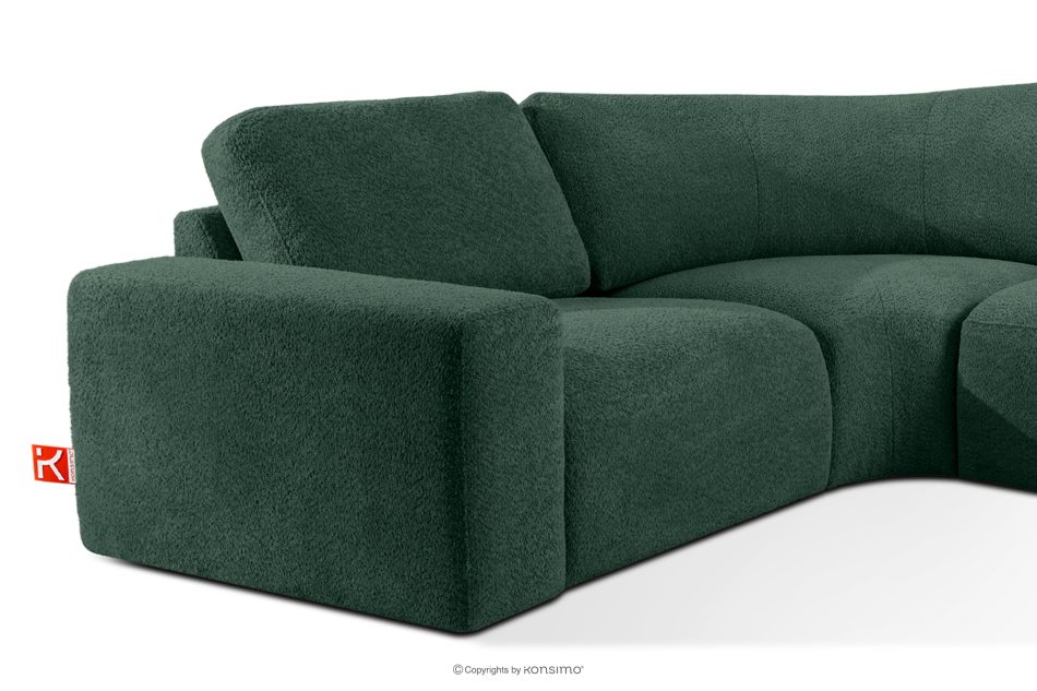 ZUCCO Modulares Ecksofa in organischer Form Bouclé-Stoff rechts grün grün - Foto 5