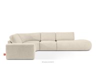 Modulares Ecksofa in organischer Form Bouclé-Stoff rechts hellbeige