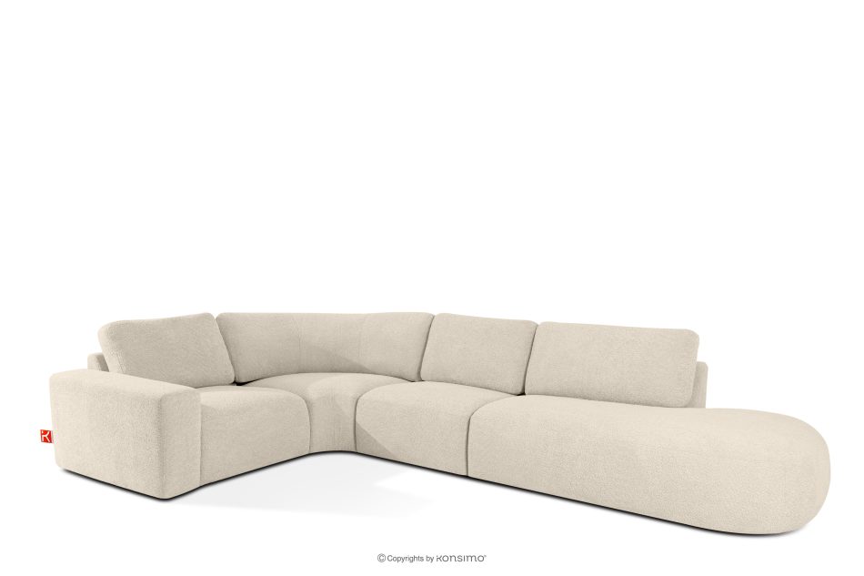 ZUCCO Modulares Ecksofa in organischer Form Bouclé-Stoff rechts hellbeige hellbeige - Foto 2