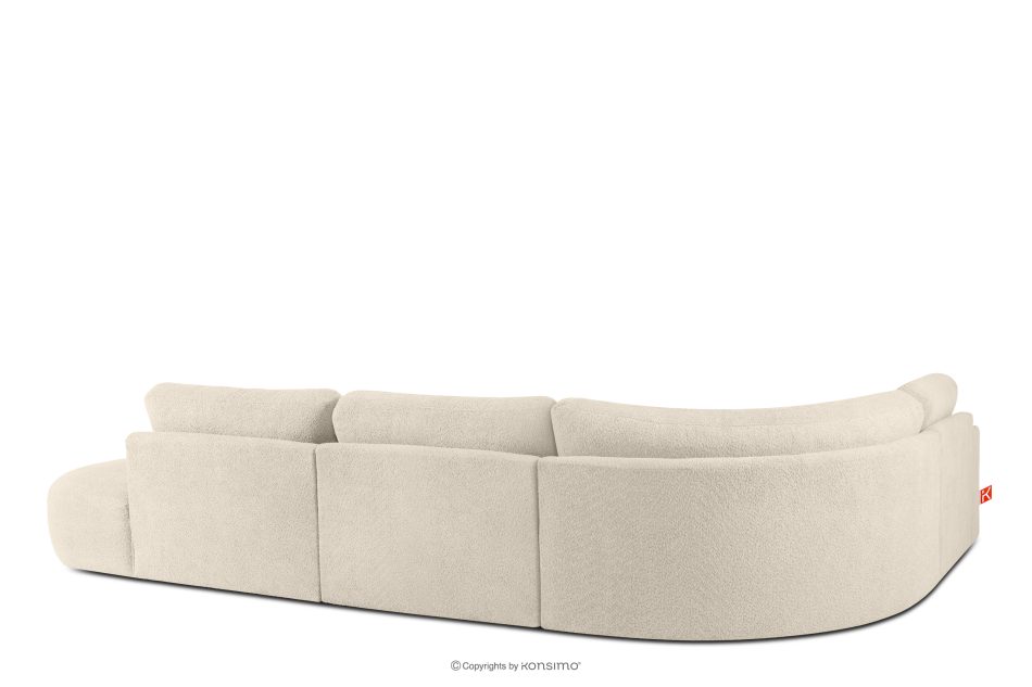 ZUCCO Modulares Ecksofa in organischer Form Bouclé-Stoff rechts hellbeige hellbeige - Foto 3