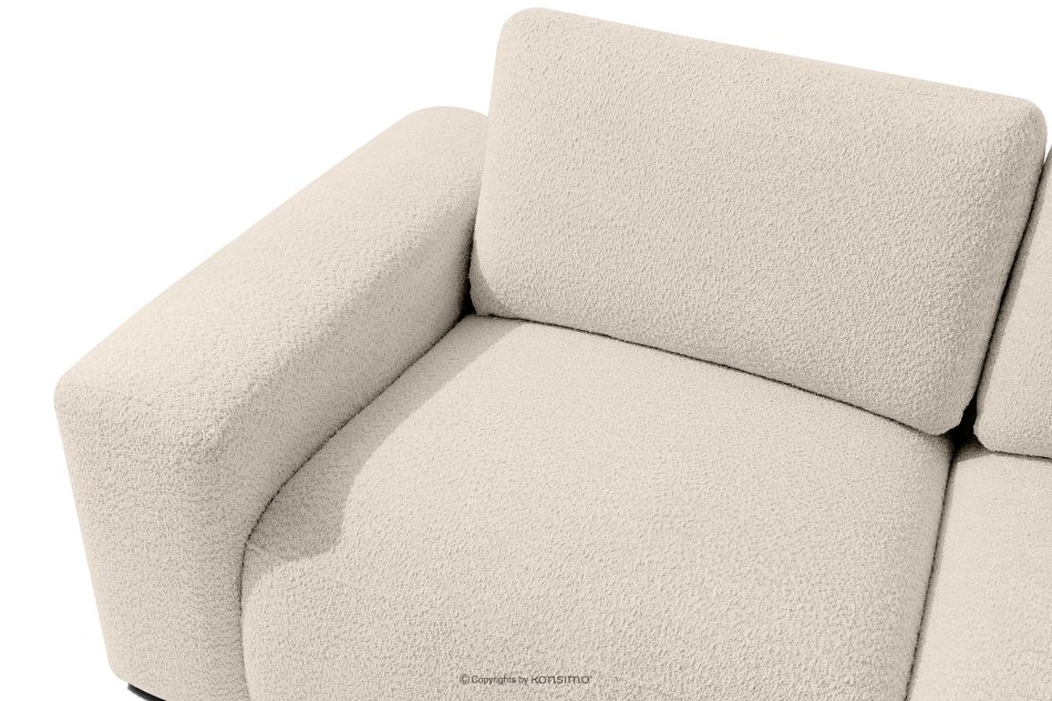 ZUCCO Modulares Ecksofa in organischer Form Bouclé-Stoff rechts hellbeige hellbeige - Foto 4