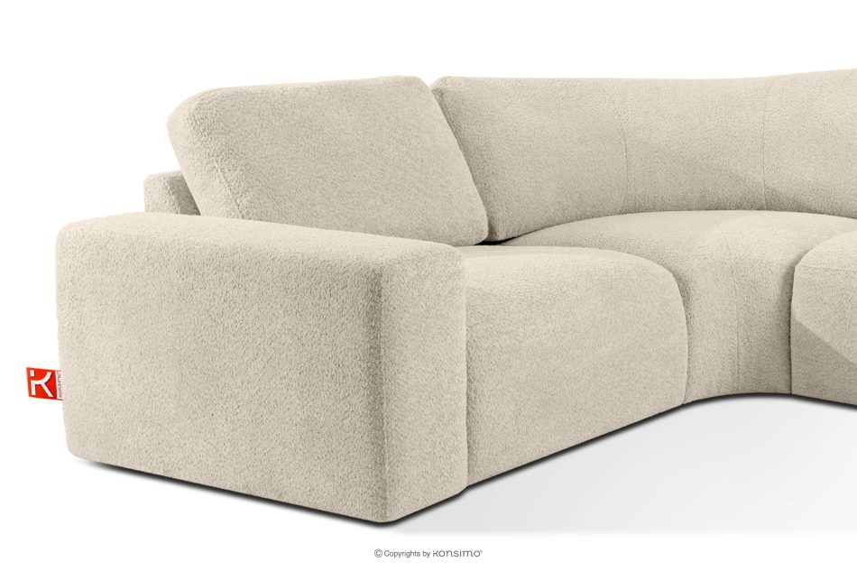 ZUCCO Modulares Ecksofa in organischer Form Bouclé-Stoff rechts hellbeige hellbeige - Foto 5
