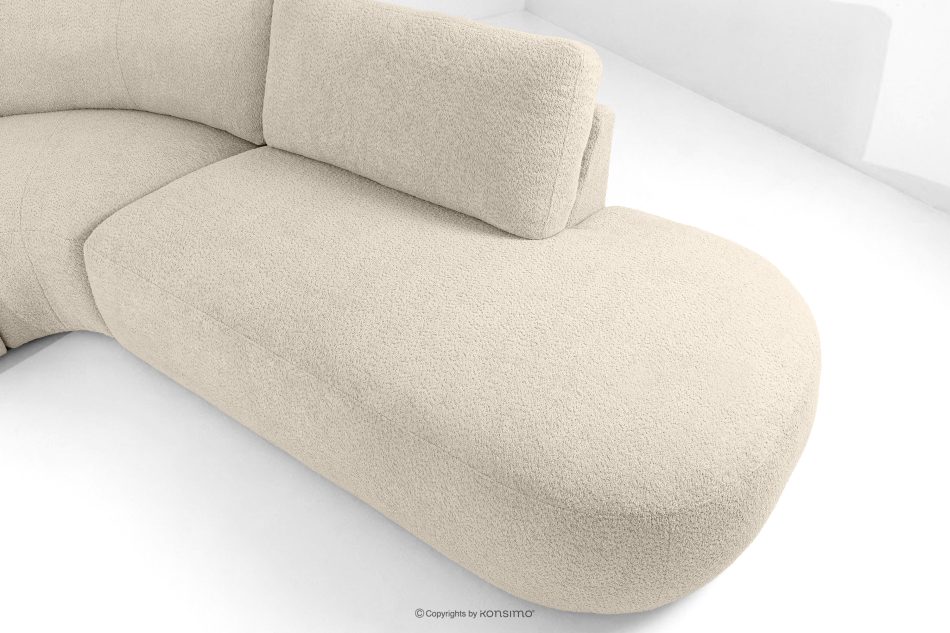 ZUCCO Modulares Ecksofa in organischer Form Bouclé-Stoff rechts hellbeige hellbeige - Foto 10