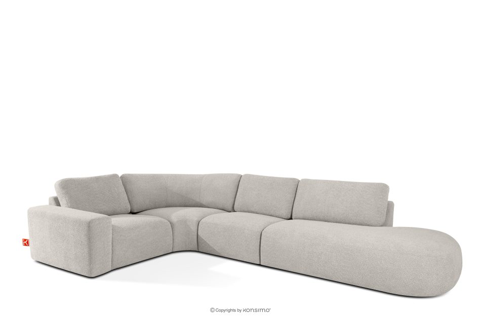 ZUCCO Modulares Ecksofa in organischer Form Bouclé-Stoff rechts braun braun - Foto 2