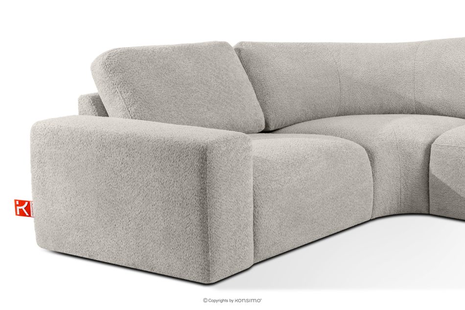 ZUCCO Modulares Ecksofa in organischer Form Bouclé-Stoff rechts braun braun - Foto 5
