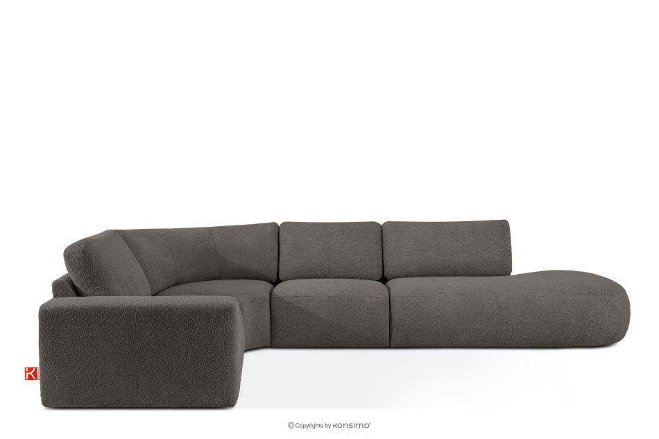 ZUCCO Modulares Ecksofa in organischer Form Bouclé-Stoff rechts dunkelbraun dunkelbraun - Foto 0