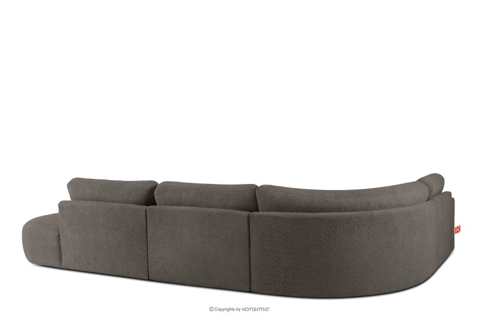 ZUCCO Modulares Ecksofa in organischer Form Bouclé-Stoff rechts dunkelbraun dunkelbraun - Foto 3