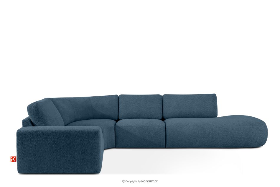 ZUCCO Modulares Ecksofa in organischer Form Bouclé-Stoff rechts dunkelblau dunkelblau - Foto 0