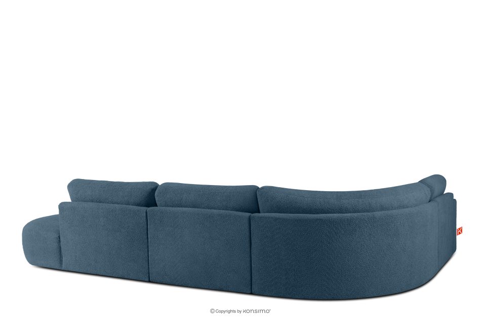 ZUCCO Modulares Ecksofa in organischer Form Bouclé-Stoff rechts dunkelblau dunkelblau - Foto 3