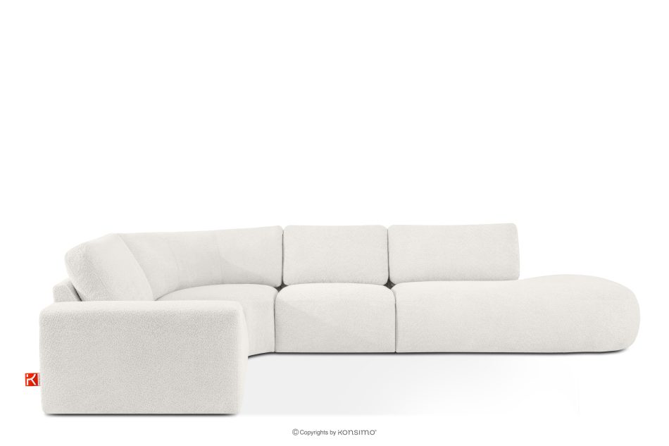ZUCCO Modulares Ecksofa in organischer Form Bouclé-Stoff rechts ecru ecru - Foto 0