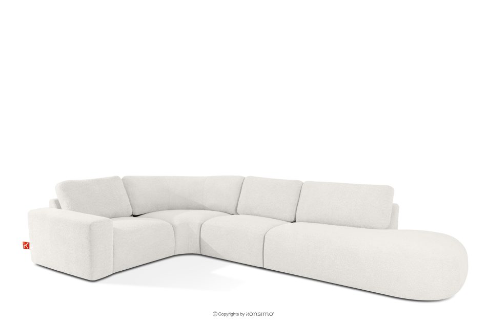 ZUCCO Modulares Ecksofa in organischer Form Bouclé-Stoff rechts ecru ecru - Foto 2