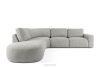 ZUCCO Großes modulares Ecksofa aus Bouclé-Stoff links hellgrau hellgrau - Foto 1