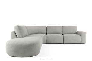 ZUCCO, https://konsimo.de/kollektion/zucco/ Großes modulares Ecksofa aus Bouclé-Stoff links hellgrau hellgrau - Foto