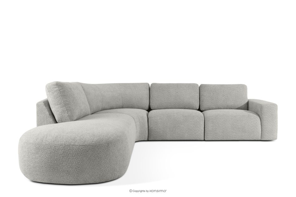 ZUCCO Großes modulares Ecksofa aus Bouclé-Stoff links hellgrau hellgrau - Foto 0
