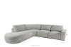 ZUCCO Großes modulares Ecksofa aus Bouclé-Stoff links hellgrau hellgrau - Foto 3
