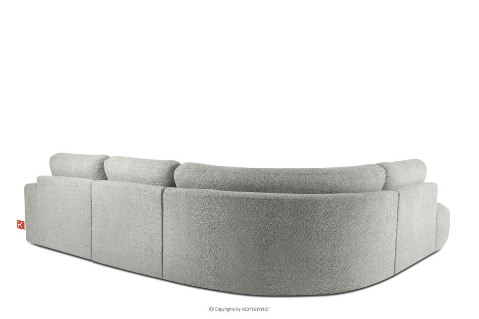 ZUCCO Großes modulares Ecksofa aus Bouclé-Stoff links hellgrau hellgrau - Foto 3