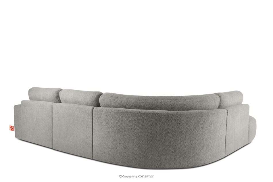 ZUCCO Große modulare Ecksofa aus Bouclé-Stoff links dunkelgrau dunkelgrau - Foto 3