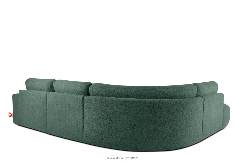 ZUCCO Große modulare Ecksofa aus Bouclé-Stoff links grün grün - Foto 3