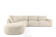 Großes modulares Ecksofa aus Bouclé-Stoff links hellbeige