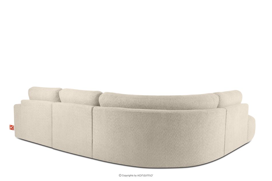 ZUCCO Großes modulares Ecksofa aus Bouclé-Stoff links hellbeige hellbeige - Foto 3