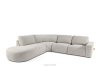 ZUCCO Großes modulares Ecksofa aus Bouclé-Stoff links braun braun - Foto 3