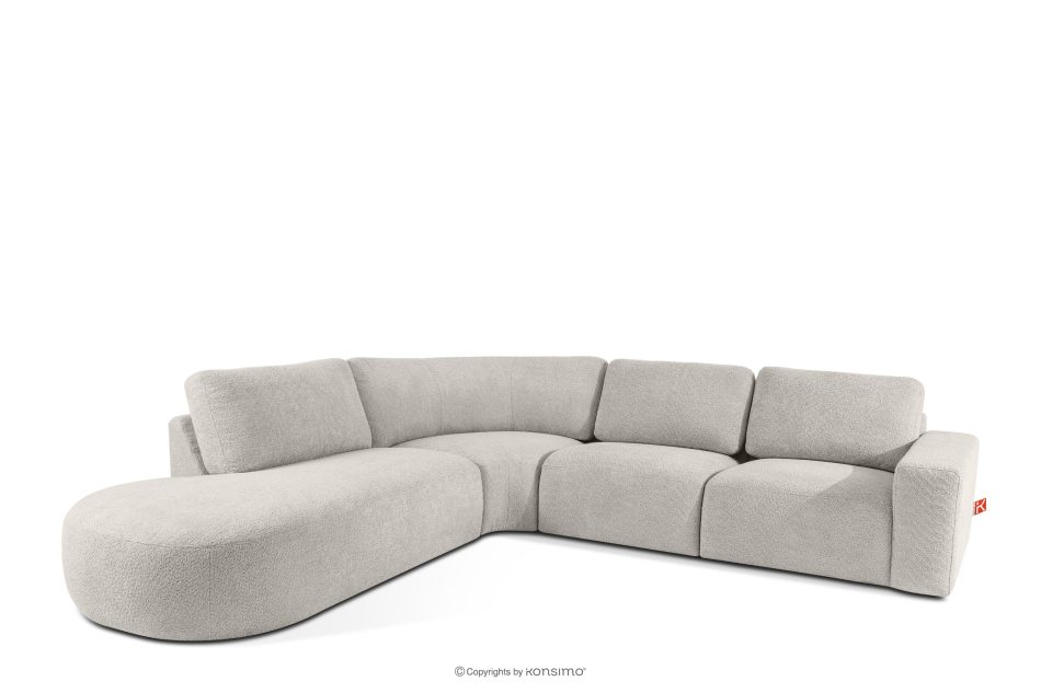 ZUCCO Großes modulares Ecksofa aus Bouclé-Stoff links braun braun - Foto 2