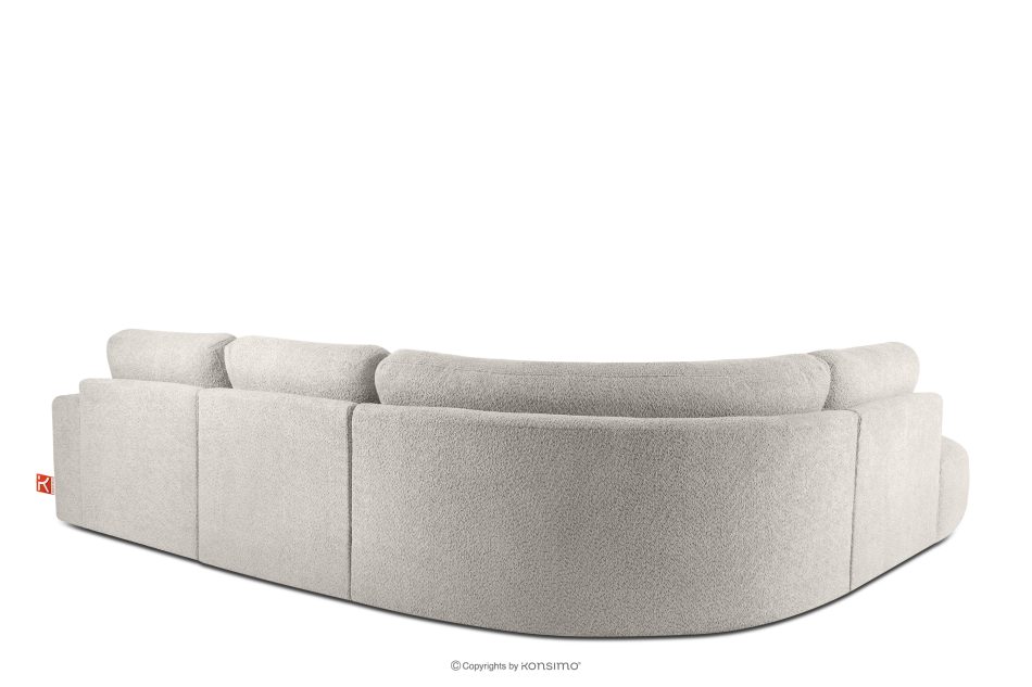ZUCCO Großes modulares Ecksofa aus Bouclé-Stoff links braun braun - Foto 3