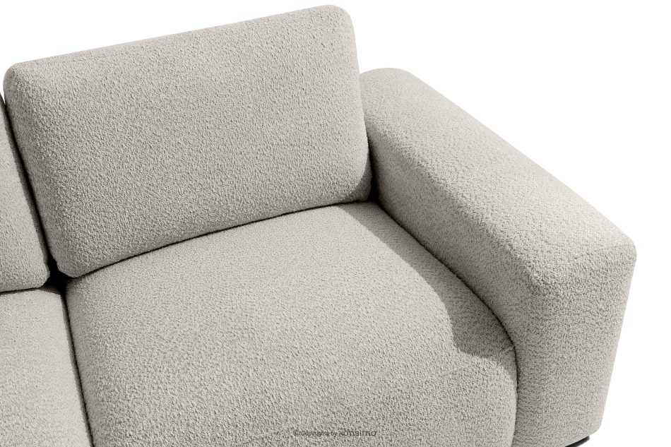 ZUCCO Großes modulares Ecksofa aus Bouclé-Stoff links braun braun - Foto 4