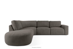 ZUCCO, https://konsimo.de/kollektion/zucco/ Großes modulares Ecksofa aus Bouclé-Stoff links dunkelbraun dunkelbraun - Foto