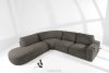 ZUCCO Großes modulares Ecksofa aus Bouclé-Stoff links dunkelbraun dunkelbraun - Foto 2