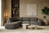 ZUCCO Großes modulares Ecksofa aus Bouclé-Stoff links dunkelbraun dunkelbraun - Foto 12