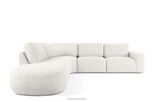 ZUCCO, https://konsimo.de/kollektion/zucco/ Großes modulares Ecksofa aus Bouclé-Stoff links ecru ecru - Foto