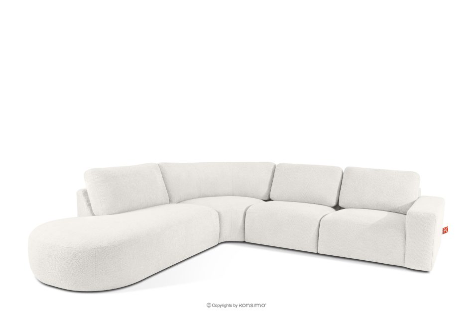 ZUCCO Großes modulares Ecksofa aus Bouclé-Stoff links ecru ecru - Foto 2