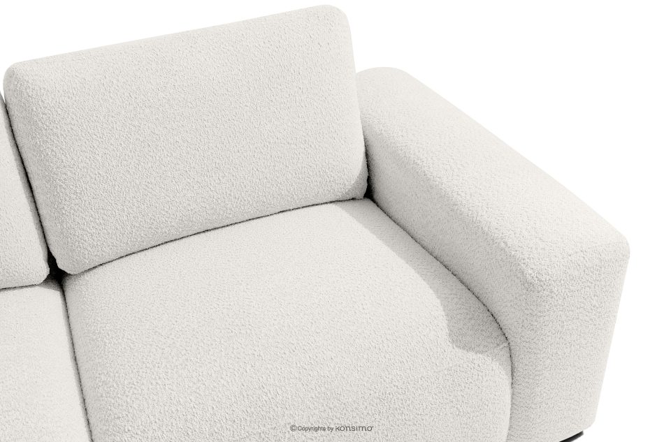 ZUCCO Großes modulares Ecksofa aus Bouclé-Stoff links ecru ecru - Foto 4