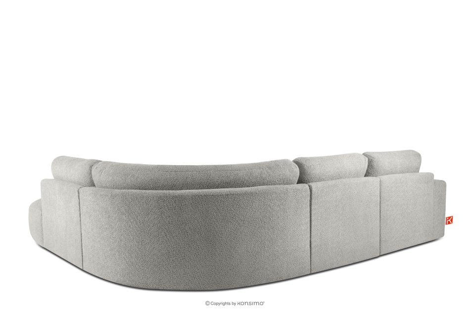 ZUCCO Große modulare Ecksofa aus Bouclé-Stoff rechts hellgrau hellgrau - Foto 3