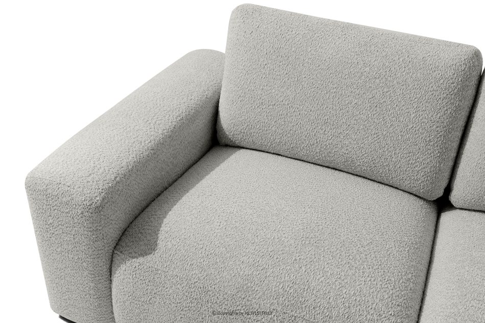 ZUCCO Große modulare Ecksofa aus Bouclé-Stoff rechts hellgrau hellgrau - Foto 4