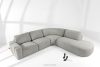 ZUCCO Große modulare Ecksofa aus Bouclé-Stoff rechts hellgrau hellgrau - Foto 2