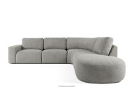 Große modulare Ecksofa aus Bouclé-Stoff rechts dunkelgrau