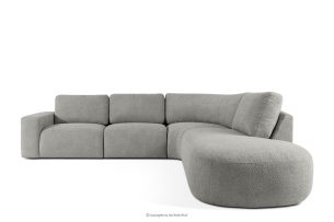 ZUCCO, https://konsimo.de/kollektion/zucco/ Große modulare Ecksofa aus Bouclé-Stoff rechts dunkelgrau dunkelgrau - Foto