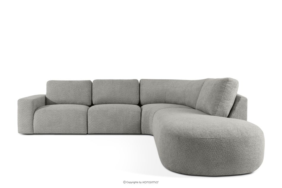 ZUCCO Große modulare Ecksofa aus Bouclé-Stoff rechts dunkelgrau dunkelgrau - Foto 0