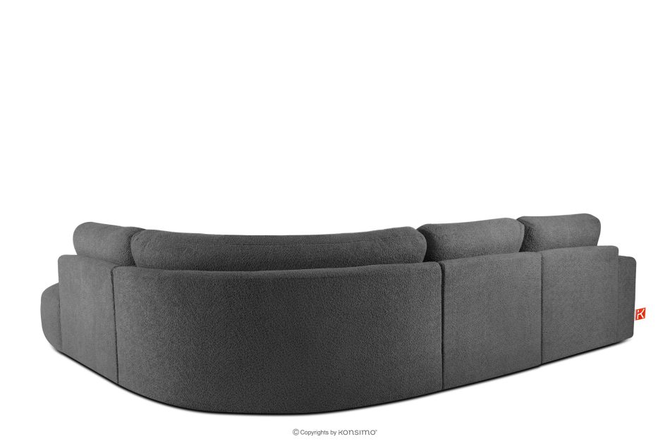 ZUCCO Große modulare Ecksofa aus Bouclé-Stoff rechts graphit graphit - Foto 3