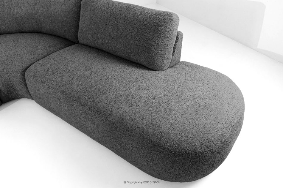 ZUCCO Große modulare Ecksofa aus Bouclé-Stoff rechts graphit graphit - Foto 10