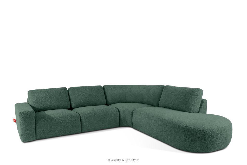 ZUCCO Große modulare Ecksofa aus Bouclé-Stoff rechts grün grün - Foto 2