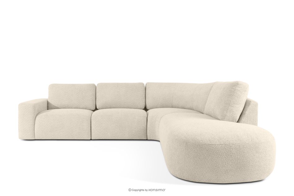 ZUCCO Großes modulares Ecksofa aus Bouclé-Stoff rechts hellbeige hellbeige - Foto 0