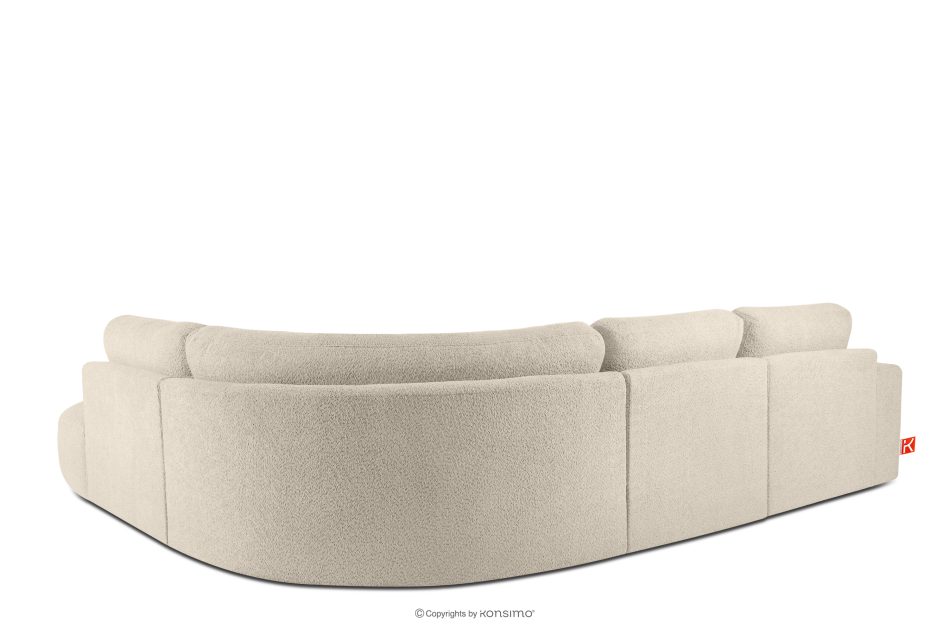ZUCCO Großes modulares Ecksofa aus Bouclé-Stoff rechts hellbeige hellbeige - Foto 3