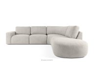 Großes modulares Ecksofa aus Bouclé-Stoff rechts braun