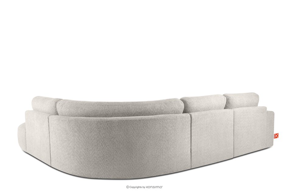 ZUCCO Großes modulares Ecksofa aus Bouclé-Stoff rechts braun braun - Foto 3